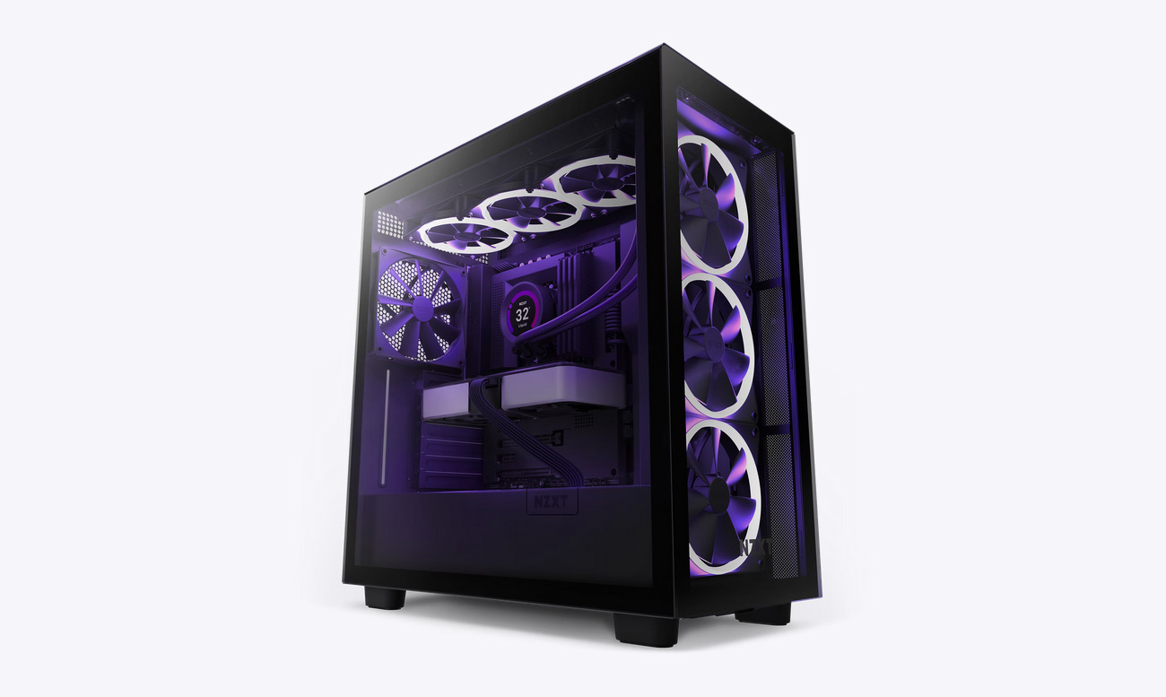 Nzxt H Elite Premium Mid Tower Pc Gaming Case Rgb Led Smart Fan Control Tempered Glass